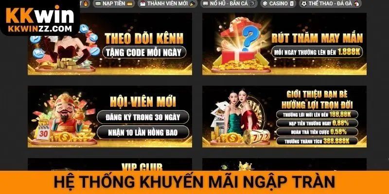 Hệ thống khuyến mãi ngập tràn